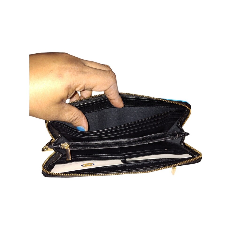 Fossil Leather Patchwork Wallet Wristlet 29 - image 7